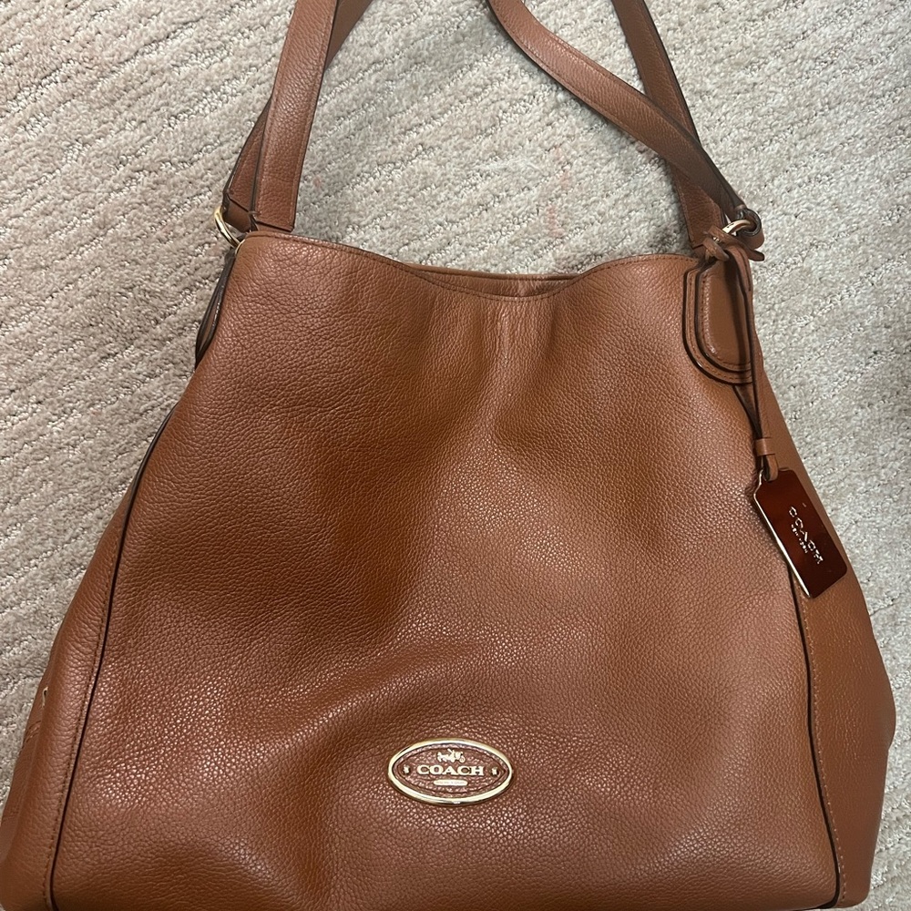 Coach Edie Brown Pebble Leather
